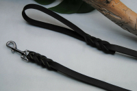 Lederleine geflochten 16mm x 1m mit Schlaufe schwarz